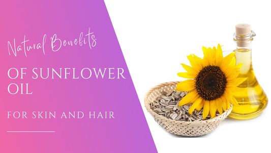 Bright yellow sunflower in a wooden woven basket of sunflower seeds next to sunflower oil