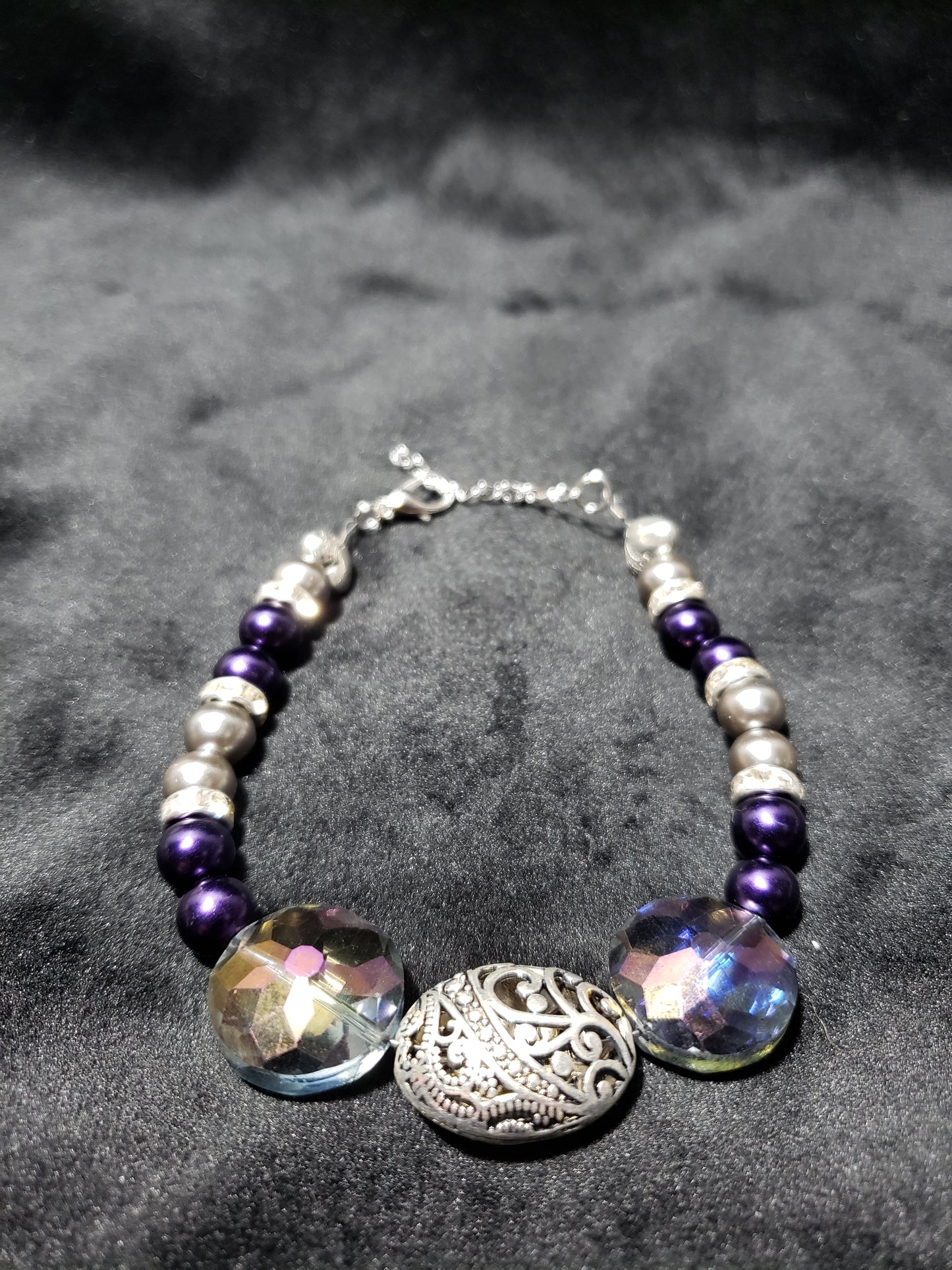 Purple Stones Bracelet Set- 3 Pieces