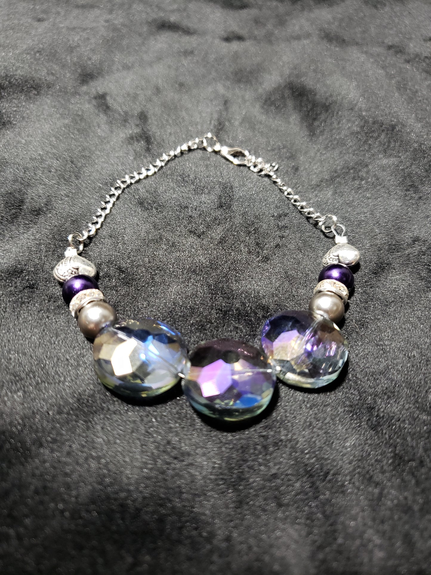 Purple Stones Bracelet Set- 3 Pieces