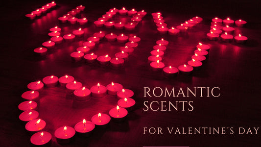 Lit candles spelling I love you for valentine's day