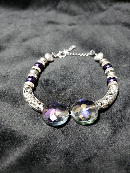 Purple Stones Bracelet Set- 3 Pieces